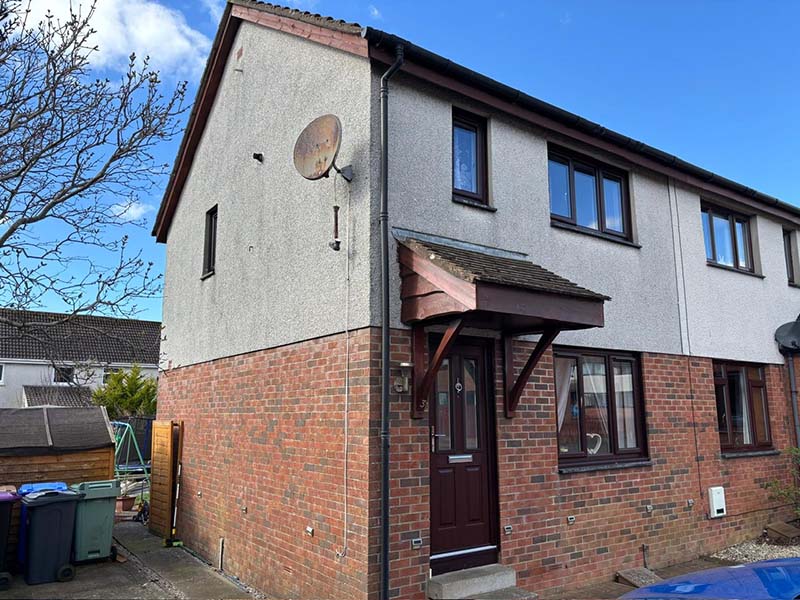 Before Photo: Exterior Thermal Wall Coating for semi-detached property in Ayr, Ayrshire