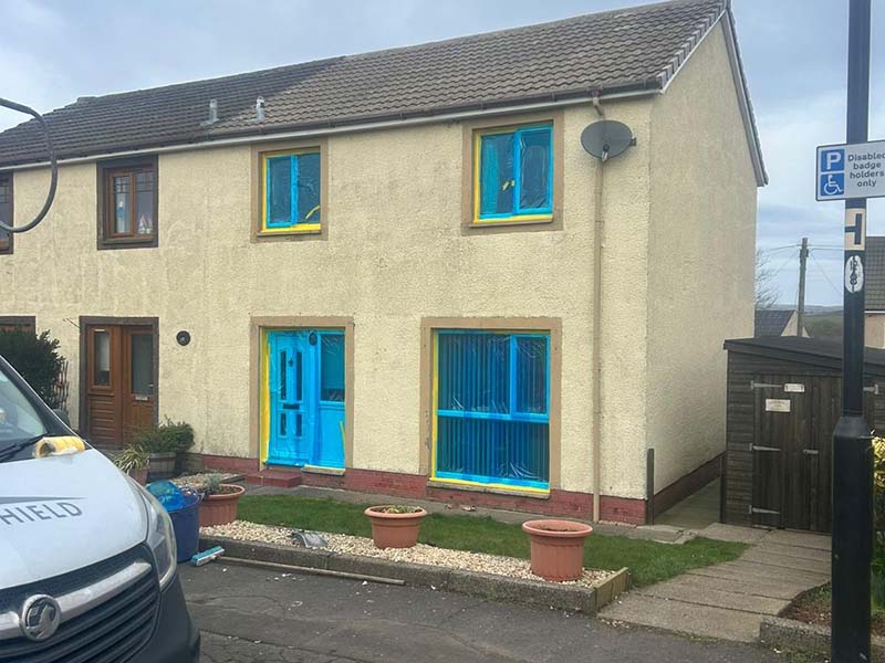 Before Photo: House Exterior Thermal Wall Coating in Cumnock, Ayrshire