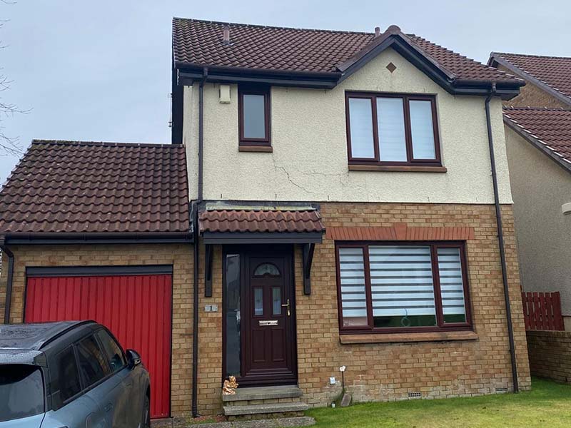 Before Photo: Exterior Thermal Wall Coating System on this detached property in East Kilbride