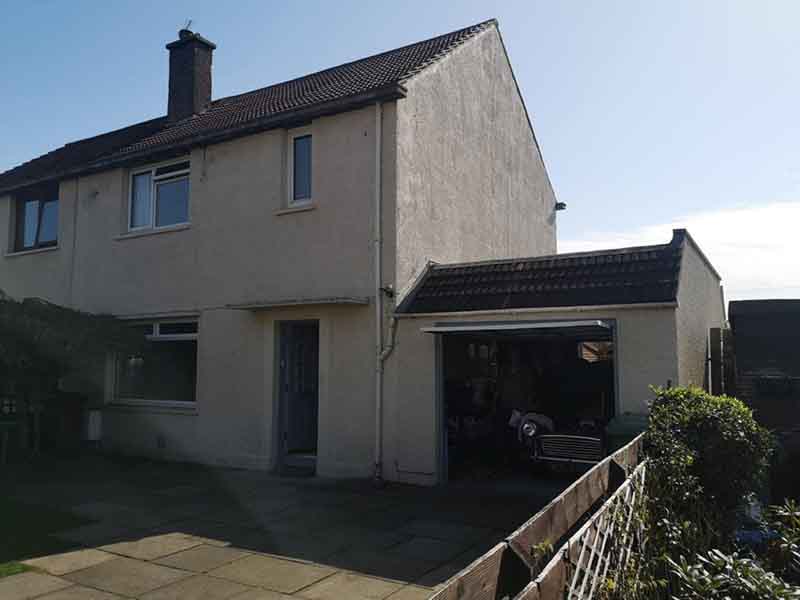 Before Photo: Exterior Thermal Wall Coating System in Gullane