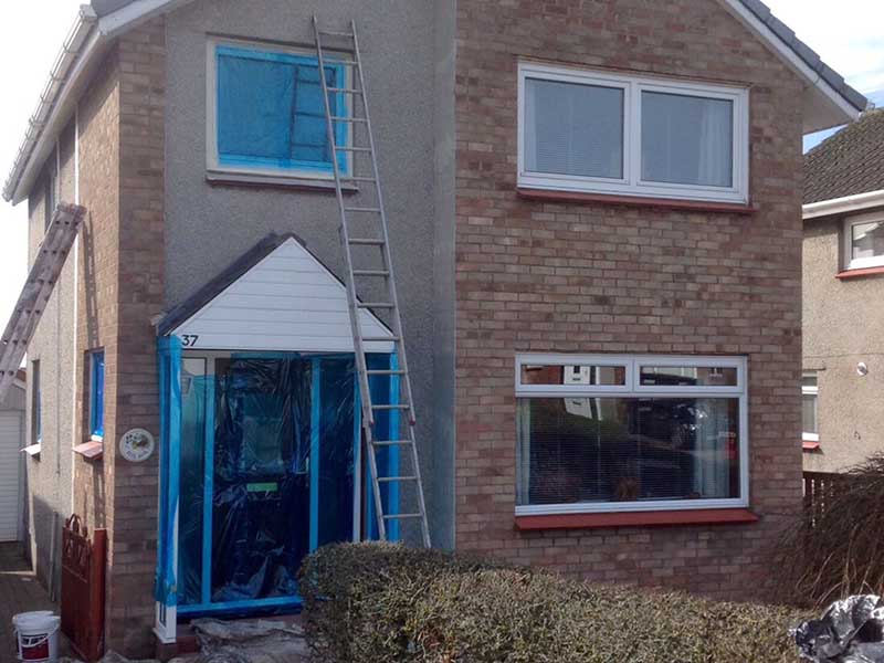Before Photo: Exterior Thermal House Wall Coating System in Kilmarnock