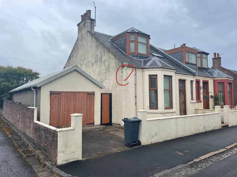 Before Photo: Exterior Thermal House Wall Protective Coating in Prestwick, Ayrshire